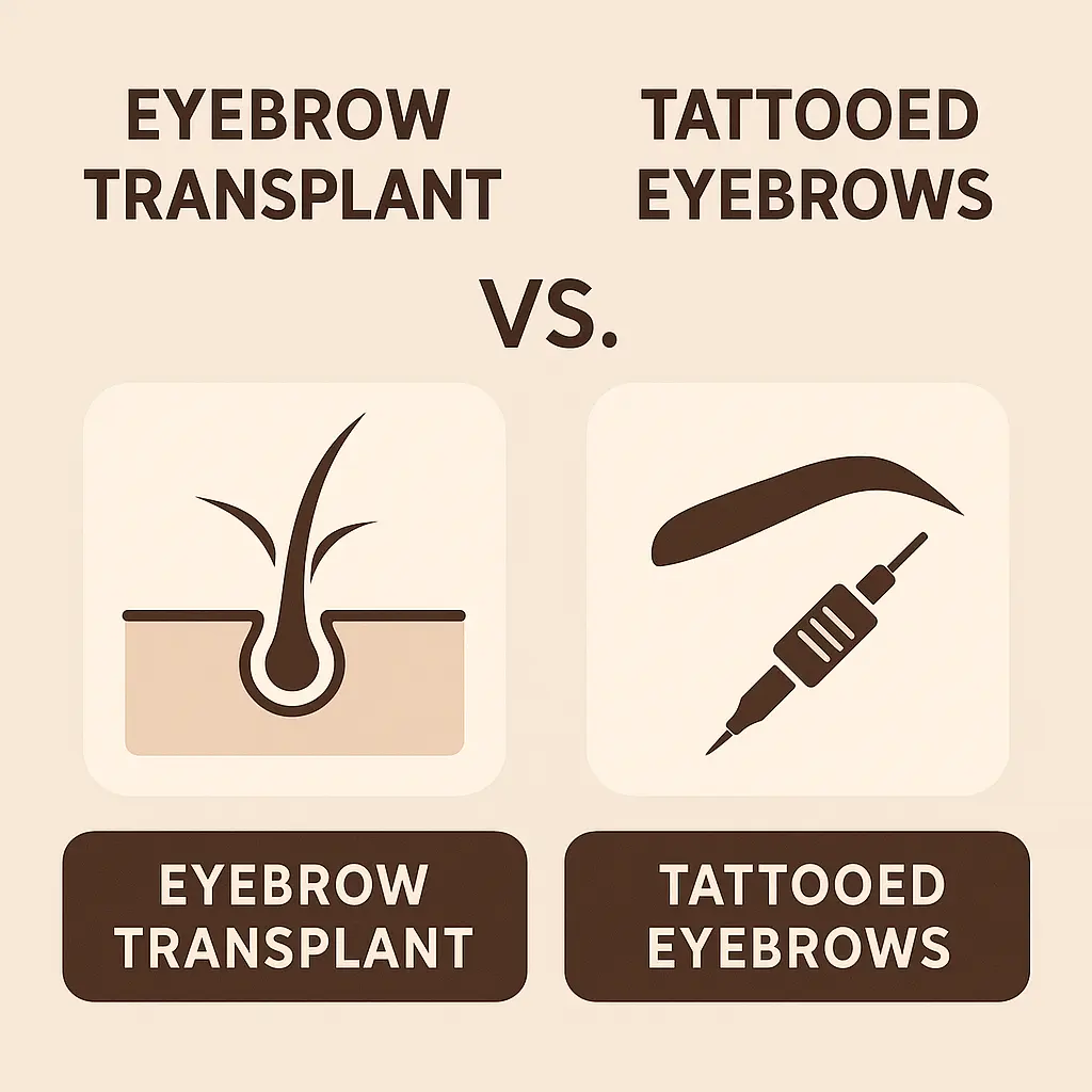 eyebrow vs tattooed