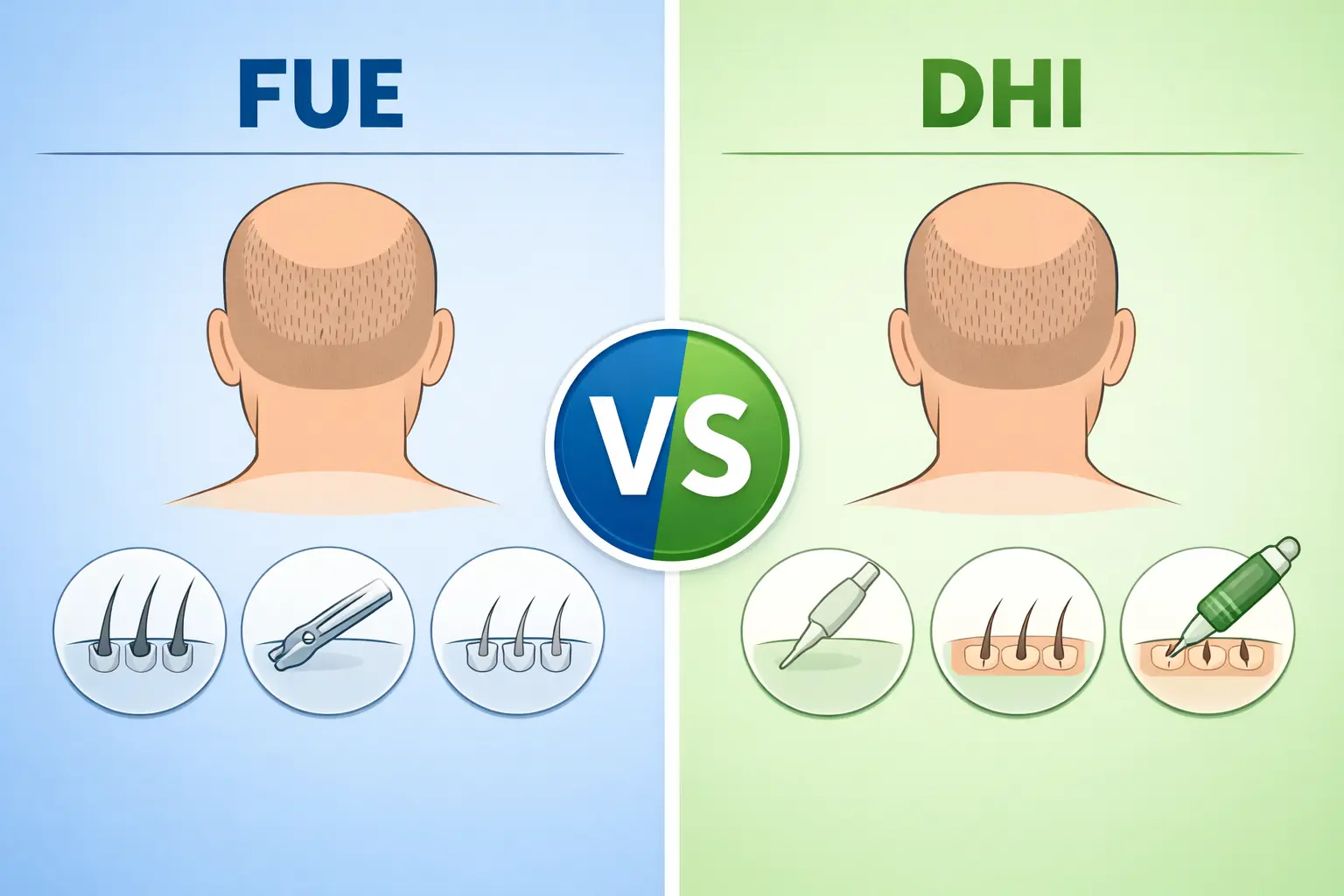 FUE or DHI? Differences Between Hair Transplant Methods
